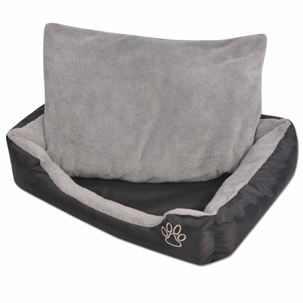 Vidaxl dog bed with padded cushion size L black-0
